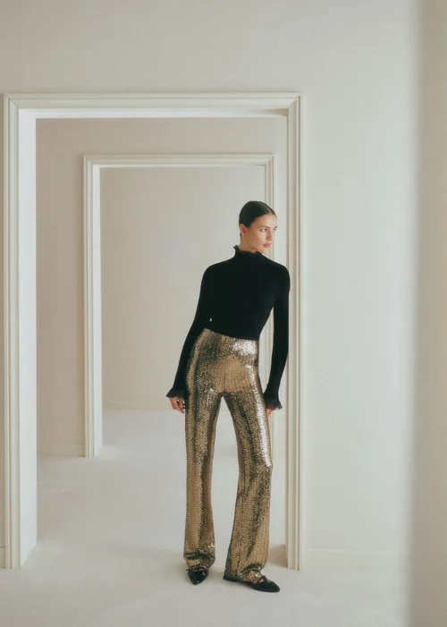Pantalon AZIM - Sequins Chevron Doré — image 4