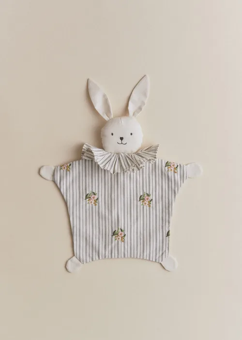 Peluche Doudou - Rayures Broderies Fleurs