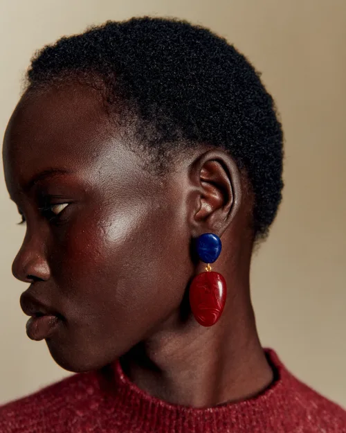 Boucles d'oreilles Carla - Bordeaux Multi — image 3