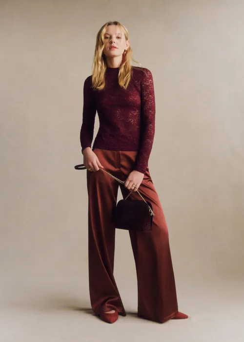 Blouse Taori - Dentelle Grenat — image 4