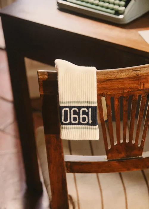 Chaussettes 1990 - Écru / Vert — image 4
