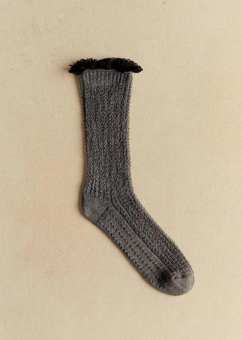 Chaussettes Elena Haute - Gris Chiné