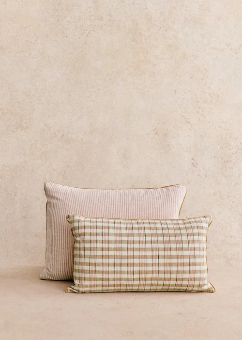 Coussin Tissé Pianissimo - Petit modèle - Café et Blush — image 3
