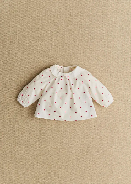 Blouse Lilou - Blanc / Broderie Rouge