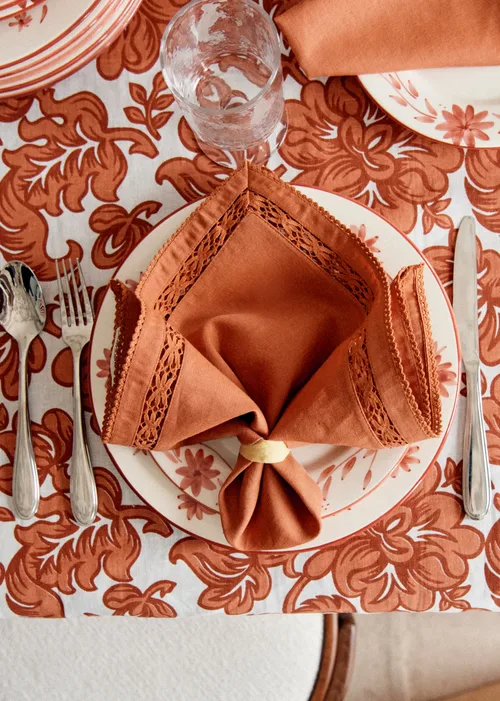 Set de 2 serviettes brodées - Terre De Sienne — image 3