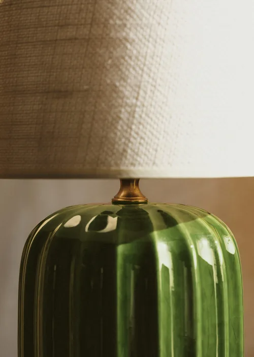 Lampe Traviata petit modèle - Vert - Abat-jour Dolce - Jute Écru — image 5