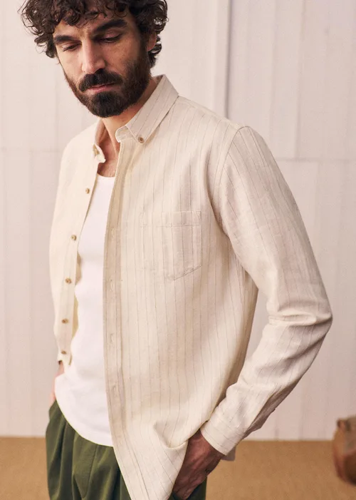 Chemise Charlie - Écru Rayures Beiges — image 3