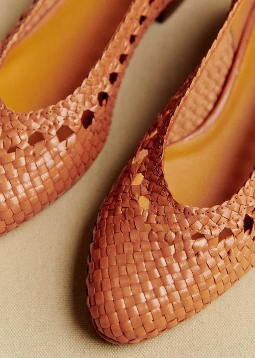 Ballerines Low Anya - Camel Lisse Tressé — image 5