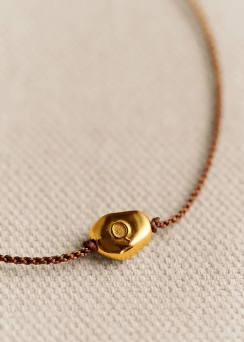 Bracelet Cléo - Chocolat - Lettre Q