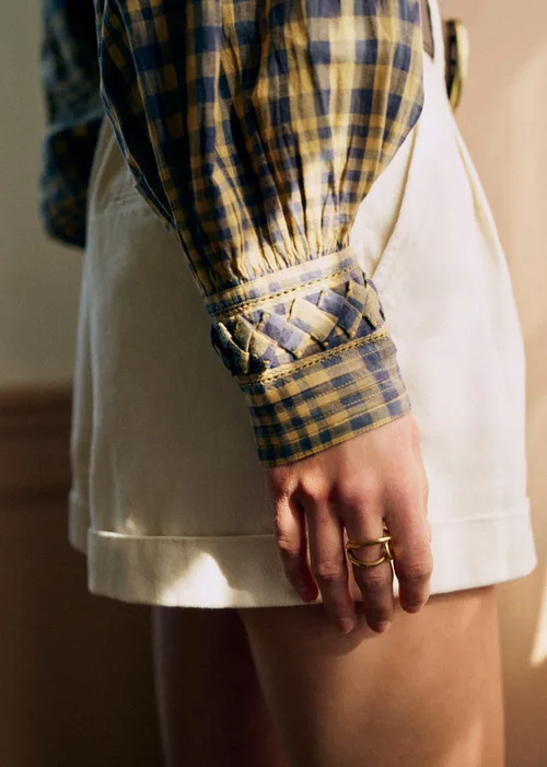 Chemise Orla - Carreaux Ocre Bleu — image 3