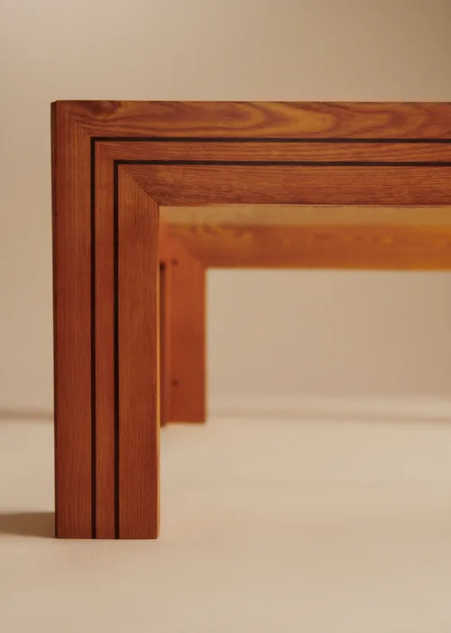 Table basse carrée vintage en orme - Orme — image 3