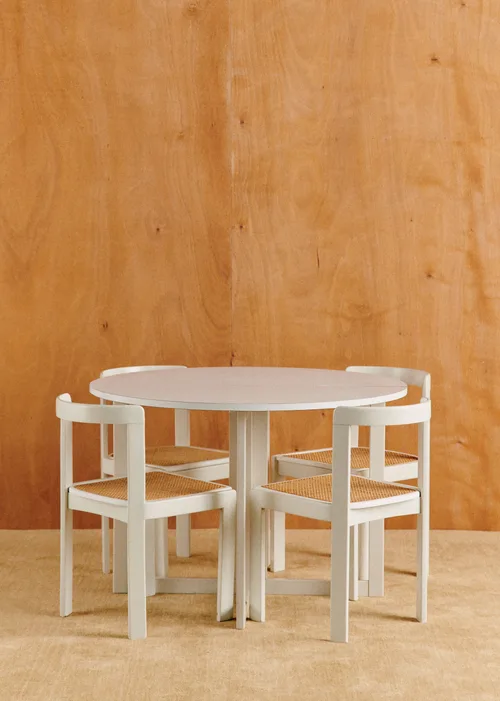 Ensemble de table et chaises blanches vintage - Bois