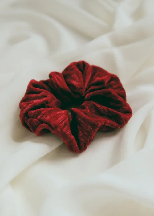 Chouchou velours frappé - Rouge — image 3