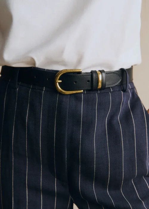 Pantalon Matheo - Rayures Tennis Écru Fond Bleu — image 3