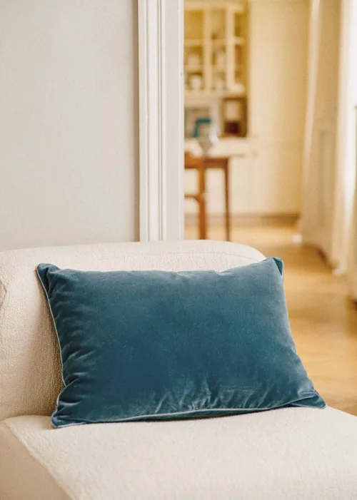 Coussin Velours Édition - Grand modèle - Bleu — image 3