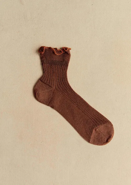 Chaussettes Diane - Lurex Cuivre Doré