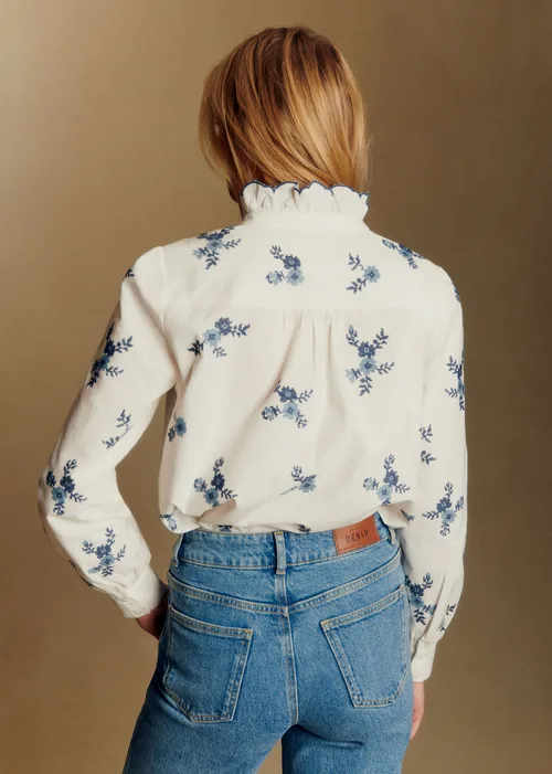 Chemise Chlo - Bico Bleu Fond Ecru — image 4