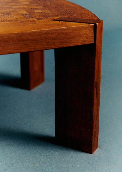 Table basse vintage en marqueterie - Marquetterie Bois — image 5