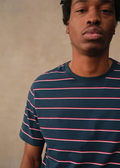 T-Shirt Kenny - Marine Rayures Rouge / Blanc — image 5