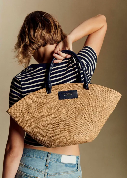 Panier Justine - Raphia Marine Naturel Foncé — image 5