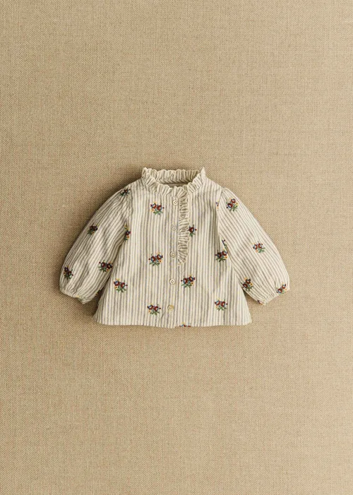 Chemise Chlo - Petit Sézane x Antoinette Poisson - Rayures Broderies Boutonnières