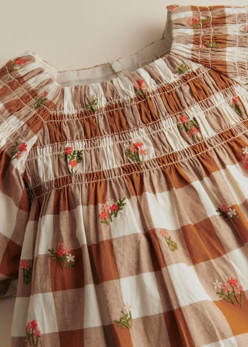 Robe Lucinda - Maxi Vichy Caramel / Ecru — image 4