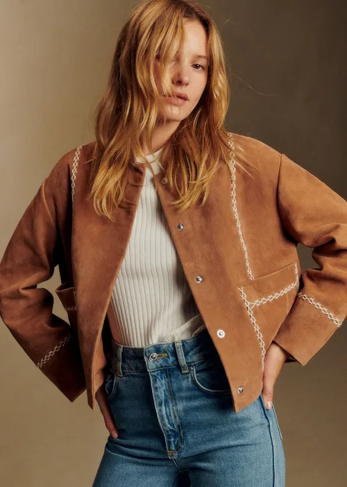 Veste Giuseppe - Camel Croisillons Ecru — image 3