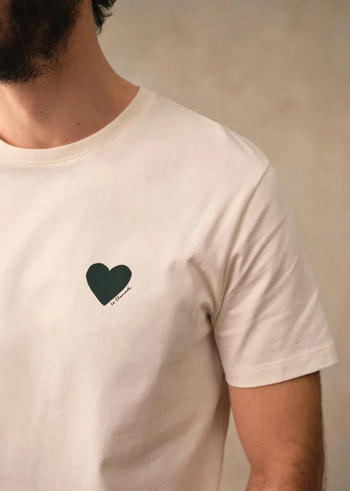 T-Shirt Coeur Chamade - Écru / Vert — image 3