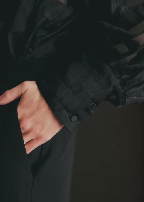 Chemise Hillis - Rayures Transparentes Noir — image 5
