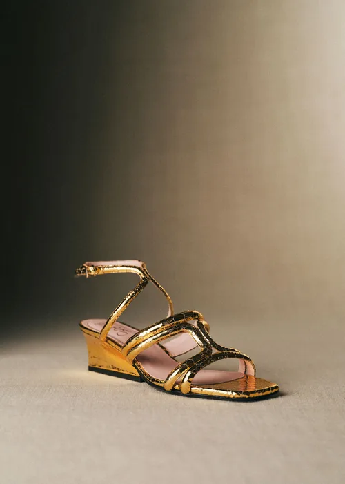 Sandales Anna - CFM Souliers x Editions Sézane - Serpent Doré
