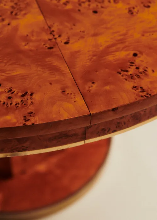 Table à manger en loupe d'orme avec rallonge - Loupe d'orme — image 3