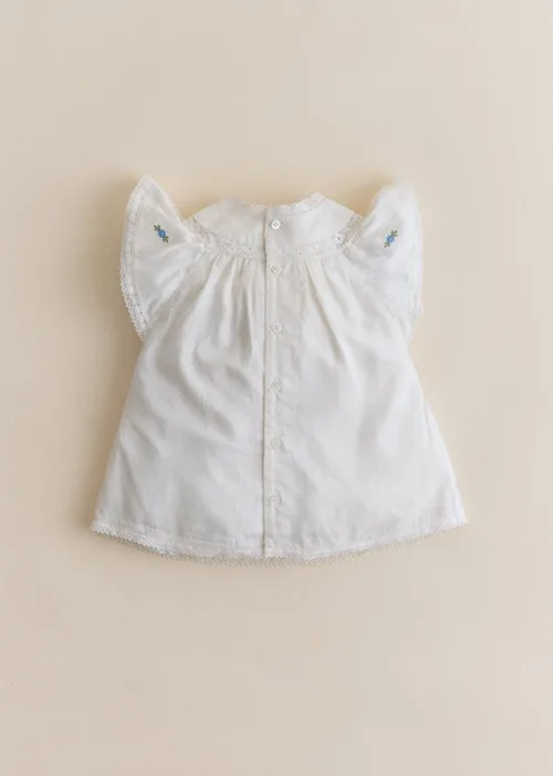 Robe Dorrie - Broderie Placée Fleurs Multico Fond Crème — image 5
