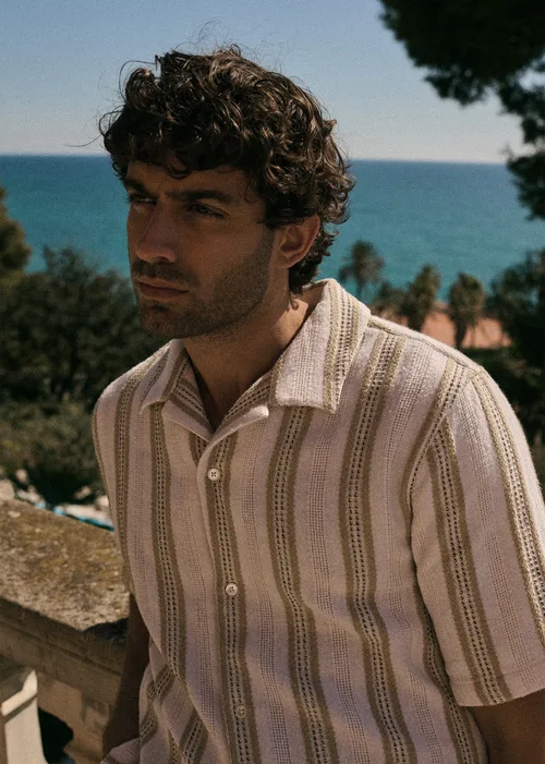 Chemise Holt Texturée - Écru Rayures Beiges — image 2