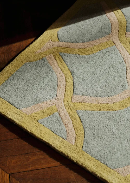 Tapis Legato - 200x300cm - Bleu orage, Olive et Beige — image 4