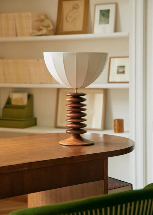 Lampe Tango - Acajou - Abat-jour Tango - Coton écru — image 4