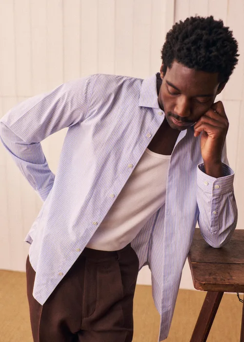 Chemise Allen - Bleu Rayures Blanc / Marine — image 7