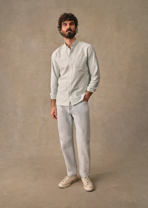 Chemise Charlie Oxford - Rayures Vert / Blanc — image 6