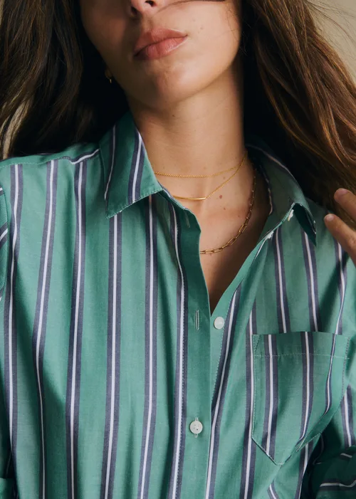 Chemise Tomboy - Rayures Vert Écru Marine — image 3
