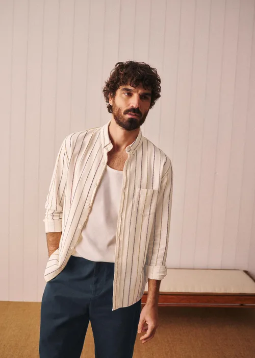 Chemise Charlie Texturée - Écru Rayures Multico — image 5
