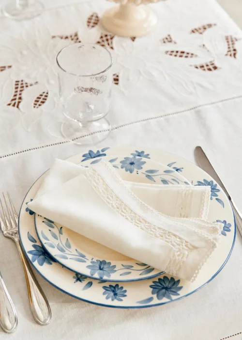 Set de 4 assiettes à dessert - Fleurs de Jardin - Bleu Vintage — image 4