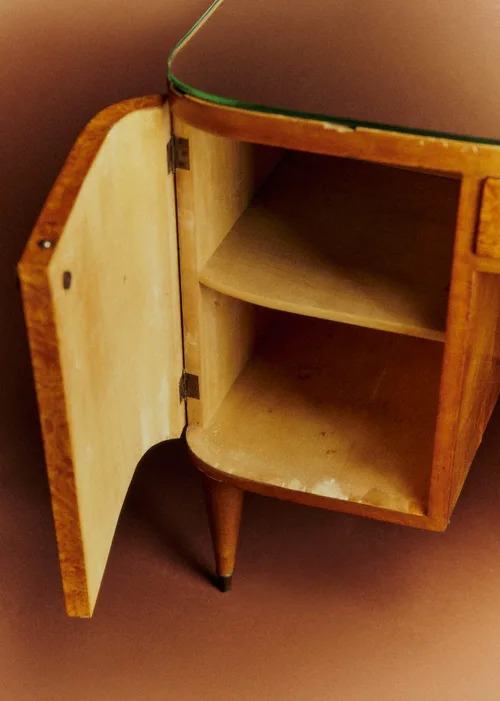 Coiffeuse vintage en loupe d'orme - Loupe d'orme — image 3