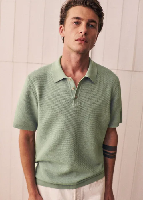 Polo Maille Simeone - Vert Sauge — image 3