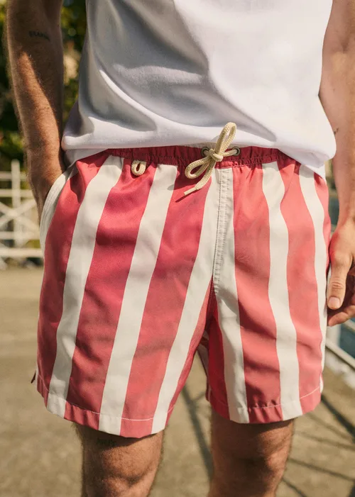 Maillot de bain Rob - Rayures Rouge / Blanc