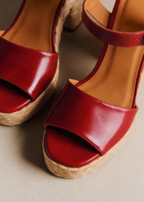 Sandales High Dorothée - Cerise Lisse — image 3