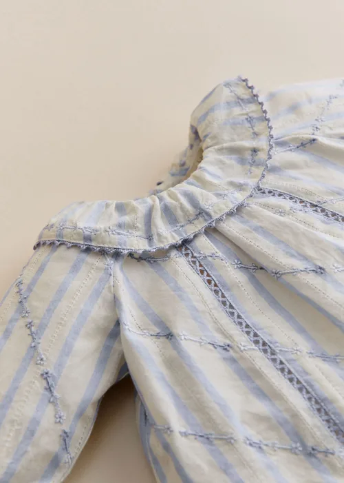 Blouse Héloïse - Rayures Lavande Broderie — image 3
