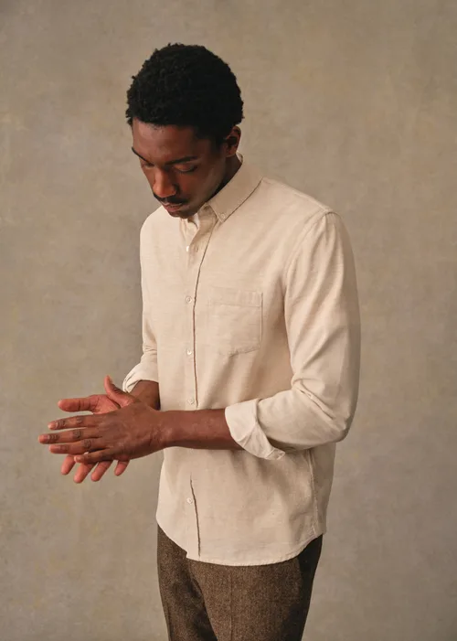 Chemise Charlie Velours - Beige Chiné — image 5