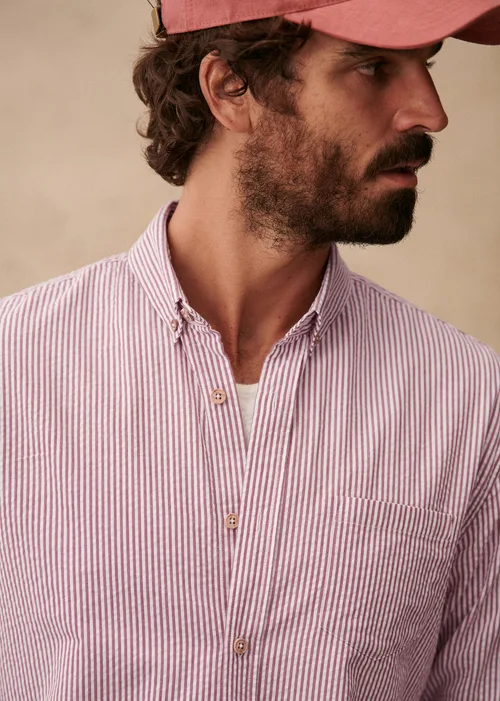 Chemise Charlie Seersucker - Blanc / Bordeaux — image 2