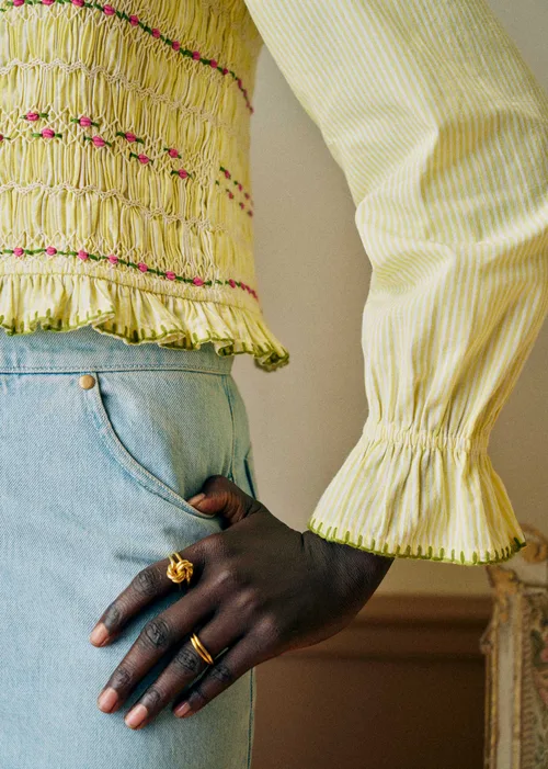 Blouse Adam - Rayures Jaune / Blanc — image 4