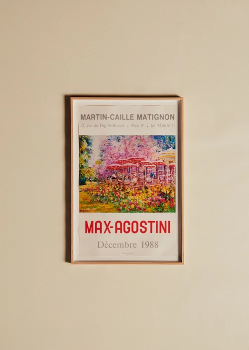 Affiche Galerie Martin-Caille Matignon, Max Agostini, 1988 - 46,5 x 68,5 cm