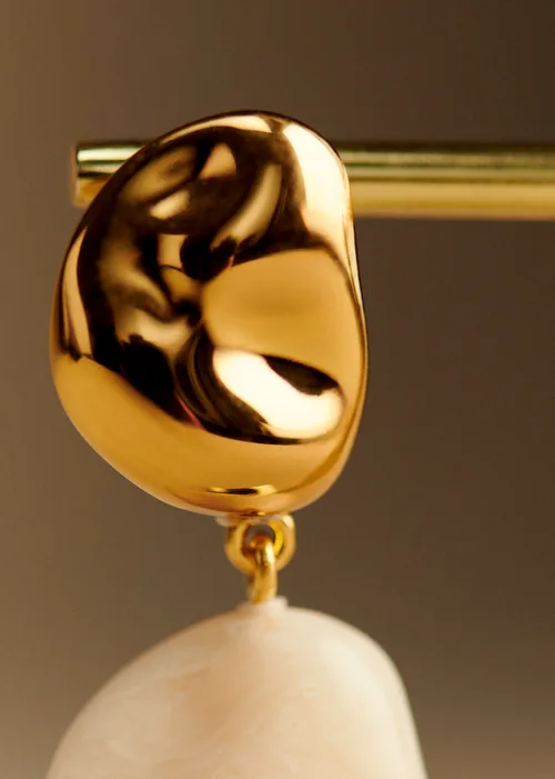 Boucles d'oreilles Solene - Ecru Doré — image 4